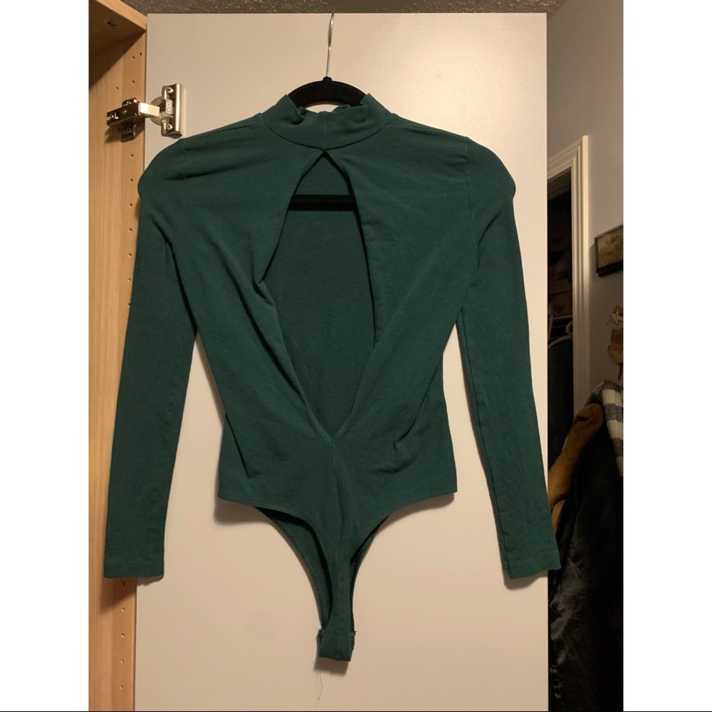 AMERICAN APPAREL mock neck open back bodysuit - Picture 2 of 4